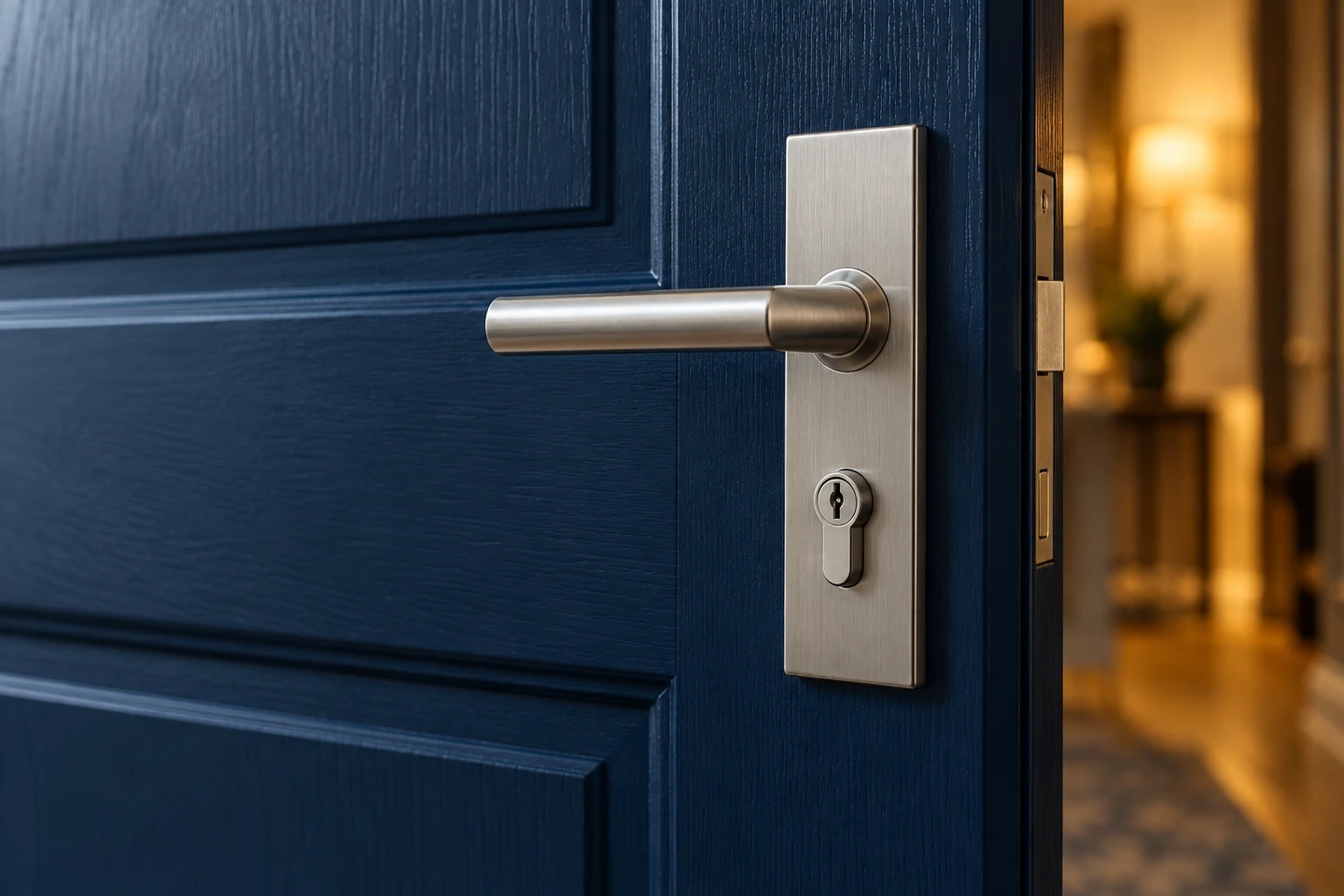Silver door handle