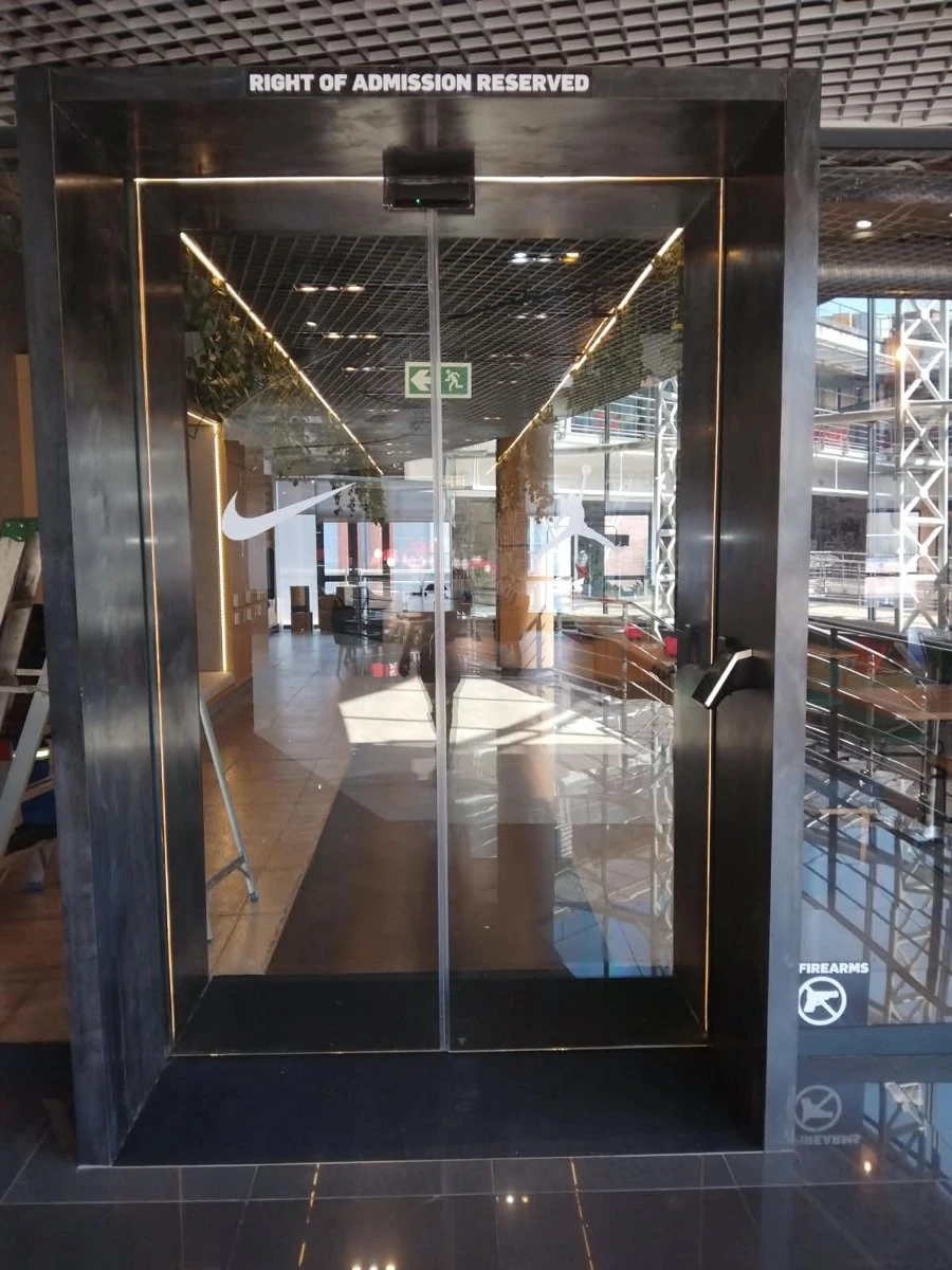 Retail glass entrance